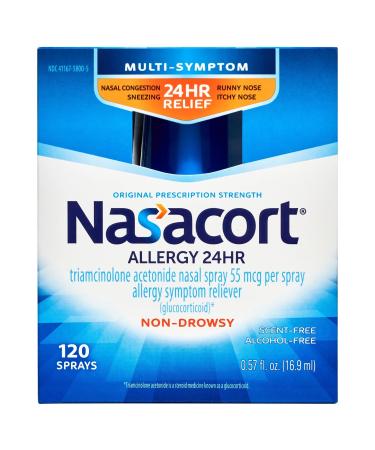 Nasacort Multi Symptom Nasal 24 Hr Relief Allergy Spray - 0.57 Oz 120 Sprays