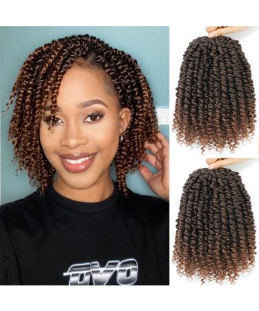 Passion Twist Crochet Hair 10Inch Passion Twist Hair 8 Packs Pre-Twisted Short Passion Twist Crochet Hair for Black Women Soft Passion Twist Curly Crochet Hair 10 Inch (Pack of 8) T30