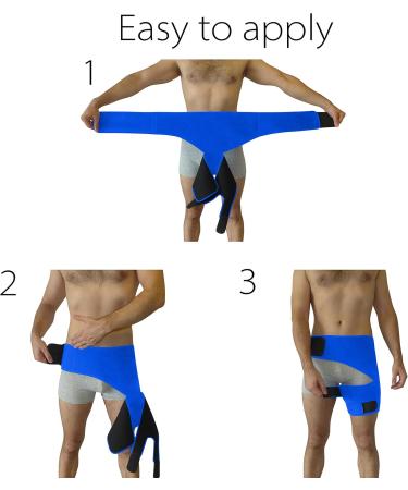 Hip Brace for Sciatica Pain Relief | Compression Support Wrap for Thigh Groin & Hamstring Injuries | Sacroiliac Joint Stabilizer for Men & Women (Blue - Buy Online on GoSupps.com