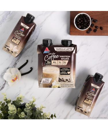 Atkins Iced Coffee Vanilla Latte Protein Shake 15g Protein Low Glycemic 4g Net Carb 1g Sugar Keto Friendly (Pack of 2) - Buy Online on GoSupps.com