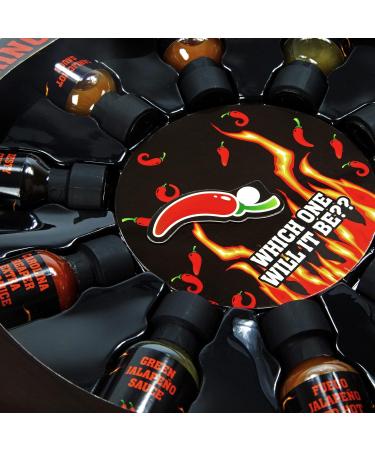 Ring of Fire Chilli Challenge Game Hot Sauce Gift Set - 10 x 20ml Including Carolina Reaper - Perfect Secret Santa & Novelty Gift - Buy Online on GoSupps.com