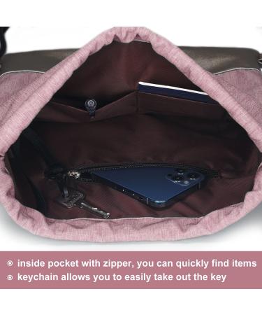 Livacasa Gym Bag with Zipper Interior Pocket | Versatile Sports Bag for Men & Women | Pink Hipster Lined Backpack with Adjustable Tunnel | Ideal 42x3cm Size with Money Pocket - Buy Online on GoSupps.com