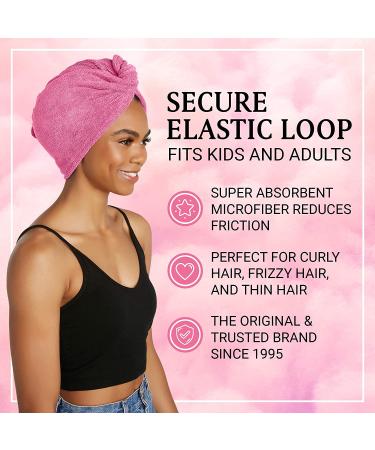 Turbie Twist Microfiber Hair Towel Wrap 4 Pack | Quick Dry Hair Turbans for Curly, Long & Thick Hair - Pink, Blue, Grey & White - Buy Online on GoSupps.com