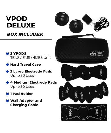 VPOD Deluxe TENS Unit - Wireless Muscle Stimulator for Pain Relief & Recovery | 24 Modes EMS Therapy Portable & Bluetooth-Enabled - Buy Online on GoSupps.com