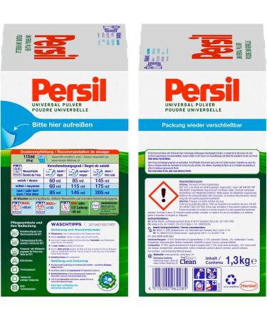 Persil Universal Powder Detergent 1.3 kg - Stubborn Stain Removal with Deep-Purs-Plus Technology | Radiant Cleanliness | International Shipping - Buy Online on GoSupps.com