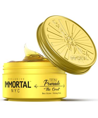 Immortal NYC The Creed Hair Pomade - Strong Hold - Max Shine All Natural Water-Based Pomade for Men - No Residue All Hair Types The Creed (New)