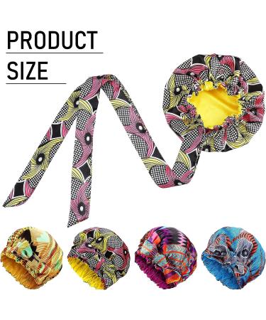 Kids Adjustable Silk Bonnet Sleep Cap for Hair Protection - African Print Multicoloured - Buy Online on GoSupps.com