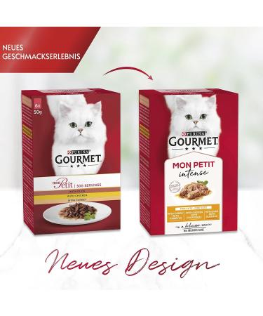 Gourmet Purina Mon Petit Intense Cat Food - Poultry Variations 8 Pack (Duck Chicken Turkey) - Luxurious Wet Food for Cats - Buy Online on GoSupps.com