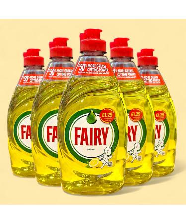Fairy Washing Up Liquid Lemon - 5 x 320ml bottles - Buy Online on GoSupps.com