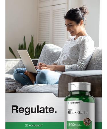 Aged Black Garlic Capsules 1500mg | 60 Count | Non-GMO & Gluten Free Fermented Extract Supplement - Buy Online on GoSupps.com