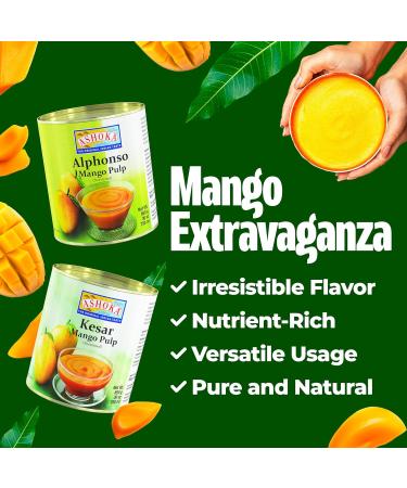 ASHOKA Mango Pulp Kesar 1 x 850 g - Buy Online on GoSupps.com
