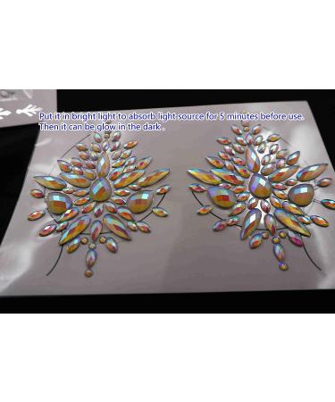Glow in the Dark Face Gems & Body Jewels - Halloween Makeup & Festival Stickers (TP351) - Buy Online on GoSupps.com