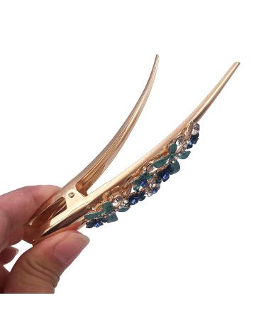 2pcs Boho Iris Dragonfly Hair Clips - Long Duckbill Beak Gold Tone Metal Hair Accessories for Women - Buy Online on GoSupps.com