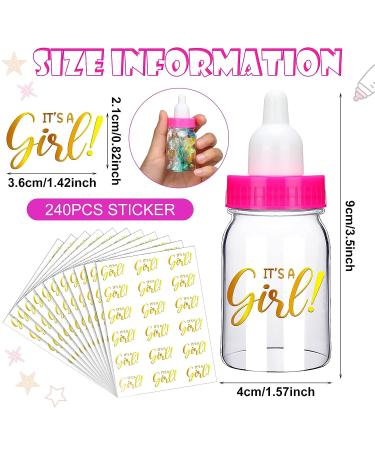 100 Pcs 3.5 Inch Baby Shower Mini Milk Bottles with It's A Girl Stickers - Pink DIY Party Favors for Girls - Buy Online on GoSupps.com