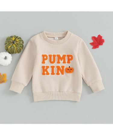 JCMoniDun Pumpkin Letter Print Toddler Baby Halloween Sweatshirt - Beige - 3-4 Years - Buy Online on GoSupps.com
