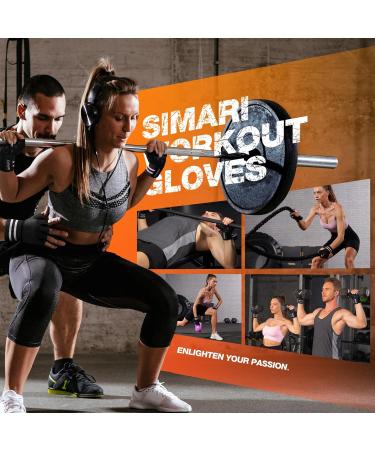 SIMARI Workout Gym Gloves Weight Lifting Gloves with Wrist Wrap Support SBR Pad Grip for Full Palm Protection - Fingerless - black - medium - Buy Online on GoSupps.com
