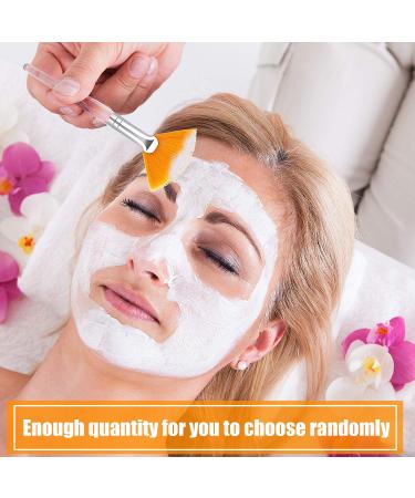 14-Piece Fan Brushes Set for Facial & Acid Application - Soft Makeup Tools for Mud & Cream - Yellow & White - 5.82 Inches - Buy Online on GoSupps.com