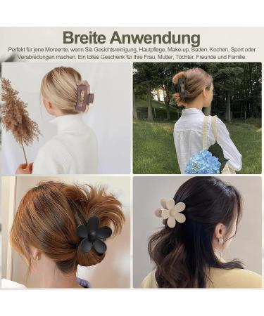 KDIMSU 8-Piece Non-Slip Hair Clip Set for Women - Square & Flower Shapes Matte Claw Clips for Thin to Medium Hair 4 Stylish Colors - Buy Online on GoSupps.com