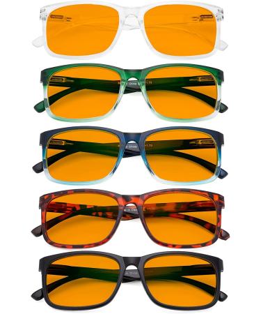 Eyekepper Blue Light Blocking Reading Glasses - 5 Pack Square Computer Readers Orange Tinted +2.50 | Shop Internationally - Buy Online on GoSupps.com