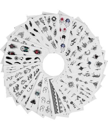24 Sheets Dream Catcher Nail Stickers Decals MWOOT Nail Art Water Transfer Sticker with Flowers Feather Butterfly Animal for DIY Nail Tips Decoration - Buy Online on GoSupps.com
