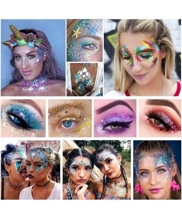  Beliky Girl Glitter gel for the body liquid eyeshadow holographic liquid glitter glitter for nails and face (blue) - Buy Online on GoSupps.com