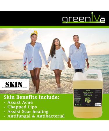 GreenIVe 100% Pure Cold Pressed Castor Oil - Hexane Free, 32 oz - Available Exclusively on Amazon - Buy Online on GoSupps.com