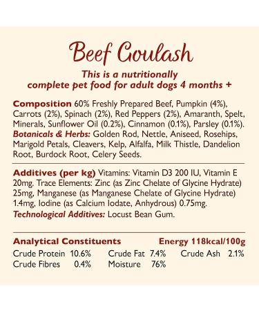 Lily's Kitchen Natural Wet Dog Food - Beef Goulash - Grain-Free Recipe (6 x 400g) for Adult Dogs | Premium Quality - Buy Online on GoSupps.com