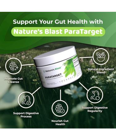 NATURES BLAST ParaTarget - Gut Health Formula - Intestinal Gut Cleanse Powder Supplement with Black Walnut Wormwood Turmeric & More - Natural Wellness Supplements for Women & Men - 30 Servings - Buy Online on GoSupps.com
