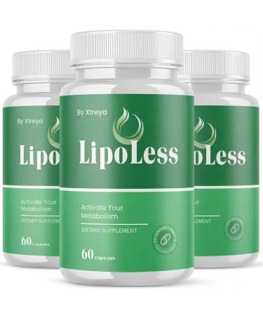 (Pack of 3) LipoLess Capsules All Natural Lipo Less Supplement Pills with Premium Ingredients Advanced Formula for Health & Wellness Support for Active Women & Men (60 Capsules)