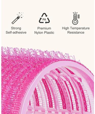 IENIN Self Grip Hair Rollers Set - 18 Pack, 2 Sizes, Velcro Curlers with Clips - Jumbo Hair Rollers for Long, Medium, Short Hair - DIY Hairstyle, Holiday Gift for Women - Pink - Buy Online on GoSupps.com