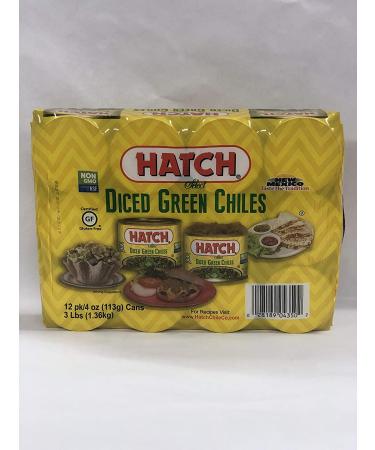 Hatch Mild Diced Green Chilis 4oz - Pack of 12 | Authentic Flavor | Versatile Cooking Ingredient - Buy Online on GoSupps.com