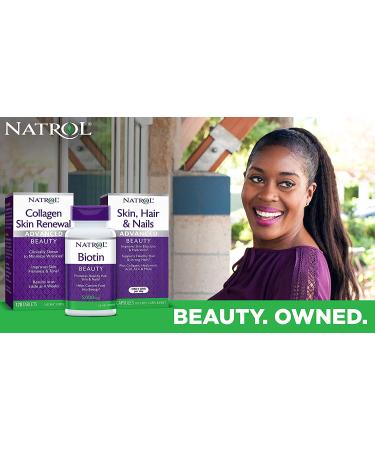 Natrol Skin, Hair & Nails Capsules - 5,000mcg Biotin, 60 Count - Advanced Beauty Formula - Buy Online on GoSupps.com