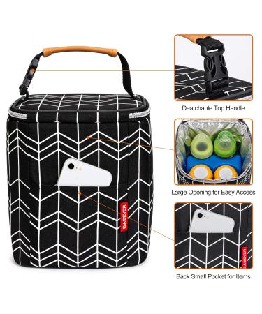BABEYER Breastmilk Cooler Bag with Ice Pack - Fits 4 Baby Bottles, 9 Oz Capacity - Ideal for Nursing Moms and Daycare - Black - Buy Online on GoSupps.com