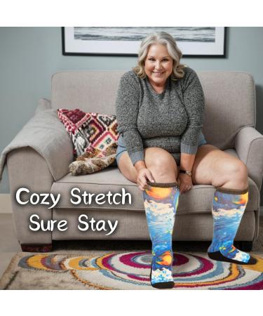 Gooi Extra Wide Diabetic Socks | Colorful Seamless Socks for Swollen Feet | Plus Size 9-15 | Soft Stretch for Edema & Neuropathy - Buy Online on GoSupps.com