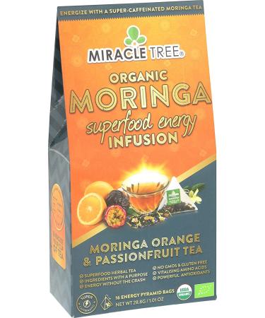 Miracle Tree Organic Moringa Tea - Energy Infusion with Orange & Passionfruit | 1.01 oz - Buy Online on GoSupps.com