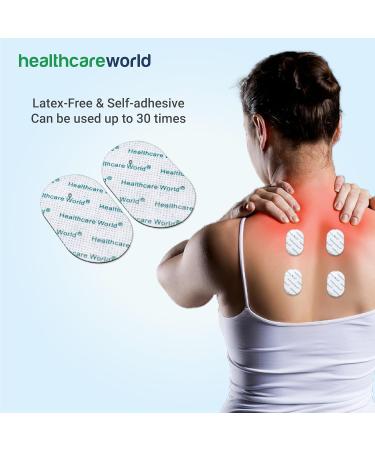 Tens Electrode Pads - Oval Self-Adhesive Electrodes (Pack of 4) for Omron E2 & E4 - 2.2mm Bolt Connection - Buy Online on GoSupps.com