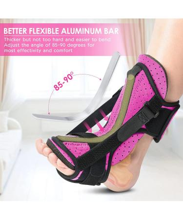 Plantar Fasciitis Night Splint 2 Packs - 2022 Upgraded Brace with Memory Foam Pad | Ankle Support for Women - Relief from Achilles Tendonitis, Foot Drop, Heel & Arch Pain (Pink) - Buy Online on GoSupps.com