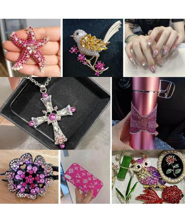 Beadsland Rhinestones for Makeup 8 Sizes 2500pcs Glass Flatback Rhinestones Eye Gems for Nails Crafts with Tweezers and Wax Pencil Fuchsia SS4-SS30 - Buy Online on GoSupps.com
