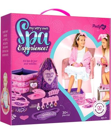 Spa Day Gift Set for Girls - Kids Manicure Pedicure Kit for Ages 6, 7, 8, 9, 10-12 Year Old Girl Gifts - Nail Art Salon + Sensory Beads Foot Spa + Accessories Kit - Self Care Toys Age 5-12