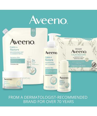 Aveeno Calm + Restore Nourishing Oat Facial Cleanser - Gentle Face Wash for Sensitive Skin - 16 fl. oz - Hypoallergenic & Fragrance-Free - Buy Online on GoSupps.com