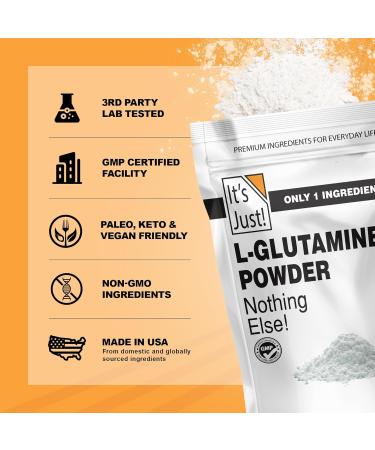 It's Just! - L-Glutamine Powder Unflavored Amino Acid Faster Muscle Recovery Leaky Gut Digestive Support (500 Grams / 100 Servings) 1.1 Pound (Pack of 1) - Buy Online on GoSupps.com