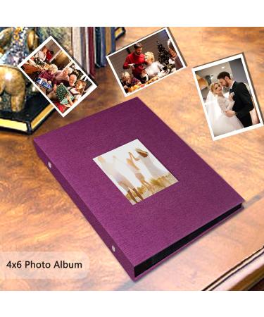 Miaikoe 6x4 Photo Album - 300 Pockets Purple Linen Album Book for Family Wedding Anniversary - Holds 300 Horizontal 10x15cm Photos - Buy Online on GoSupps.com