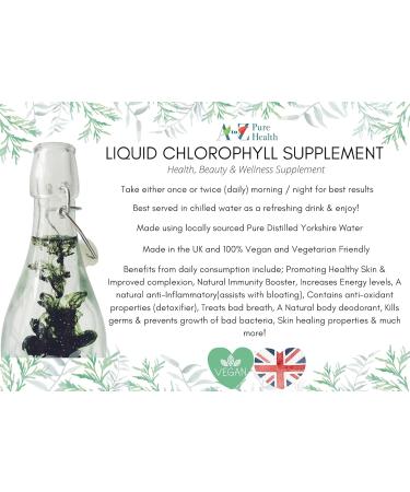 A to Z Pure Health Liquid Chlorophyll Drops Daily Health & Beauty Detox Supplement Skin Health Anti-Inflammatory & Healing Properties 50 Servings - Mint - Buy Online on GoSupps.com