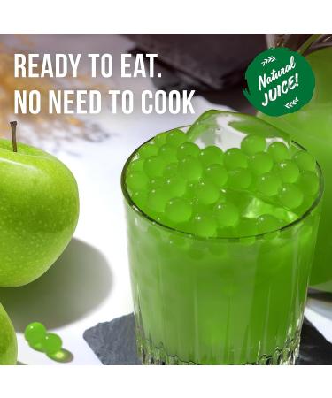 Popping Boba Pearls for Bubble Tea - 450gm | Green Apple Flavor | Bursting Fruit Juice Pearls | Vegan & Gluten-Free - The Inspire Food Company - Buy Online on GoSupps.com