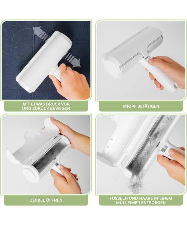 Just | Fyn 2in1 Animal Hair Remover & Lint Roller - Self-Cleaning Reusable Dog & Cat Hair Removal for Sofa Bed Car Clothing - Perfect Pet Accessories (Gray) - Buy Online on GoSupps.com