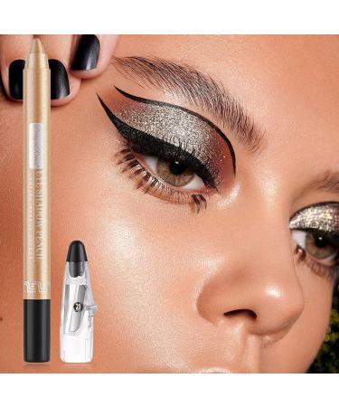  LaoSShu Eyeshadow Pen Eyeliner 12pcs Eyeshadow Stick Perfect Pearl Eyeshadow Pen with Foam Pen Sharpener Long Shining Eyeshadow Pencil - Buy Online on GoSupps.com