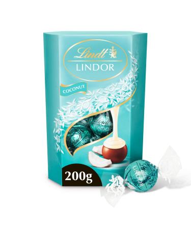 Lindt - Cornet LINDOR - Chocolat la Coco - C ur Fondant 200g 11 cm x 16 cm