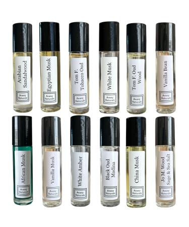 Fragrance Oil Samplers - Enhanced Scents Pheromone Perfume - Scented Body Oil Travel Size Cologne Perfume Sample Set 12 Pc (Unisex Mystery Box)