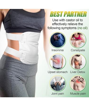 Organic Castor Oil Pack Wrap - Leakproof & Reusable Stomach Wrap for Liver Detox & Sleep - Adjustable Strap - Opulent Garden - Buy Online on GoSupps.com