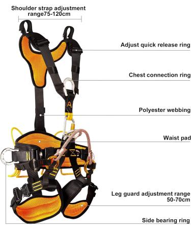 Enjohos Full Body Climbing Belt - Safe & Comfortable for Mountaineering Tree Climbing & Fire Rescues | High-Strength Polyester with Removable Seat Belt - Buy Online on GoSupps.com